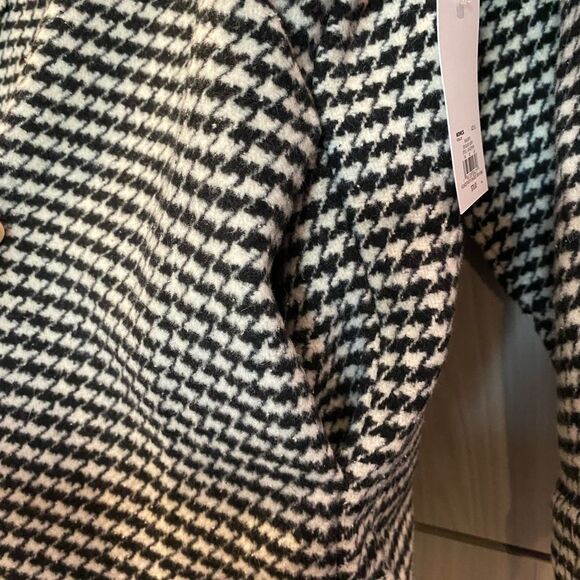 NEW Black & White houndstooth jacket with fringe and pockets Large NWT - Picture 10 of 11